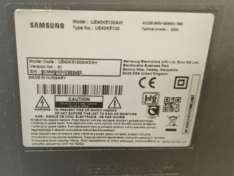 TELEWIZOR SAMSUNG 40" 4K DVBT2 SAMSUNG UE40K5100AW