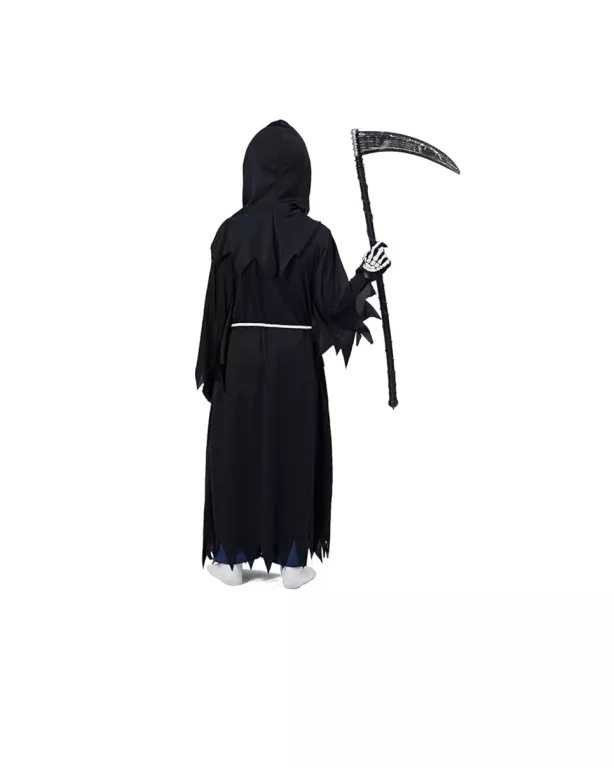 STRÓJ KOSTIUM PRZEBRANIE ŻNIWIARZ ŚMIERĆ Z KOSĄ 7 - 9 LAT 130 - 140 CM