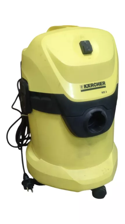 ODKURZACZ PRZEMYSŁOWY KARCHER WD 3 1000W ŻÓŁTY 17L DOMOWY WARSZTATOWY
