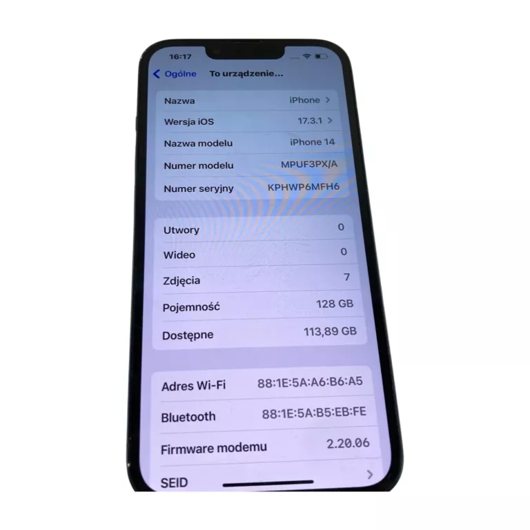 TELEFON APPLE IPHONE 14 - 128 GB RATALNY ORANGE NA CZĘŚCI !