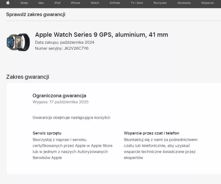 APPLE WATCH SERIES 9 GPS, ALUMINIUM 41 MM ŁAD GWARANCJA APPLE