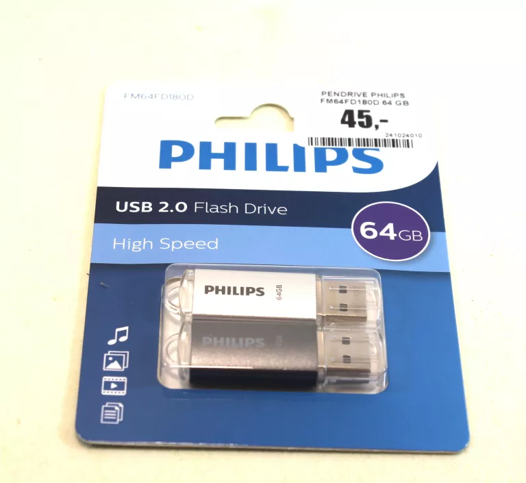 PENDRIVE PHILIPS FM64FD180D 64 GB USB 2.0