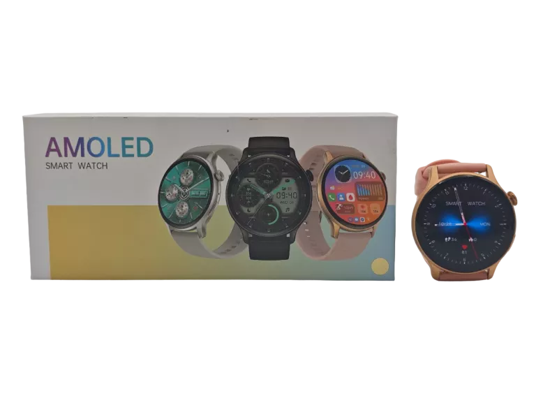SMARTWATCH DAMSKI AMOLED RÓŻOWY + POWERBANK HAMA 12750MAH