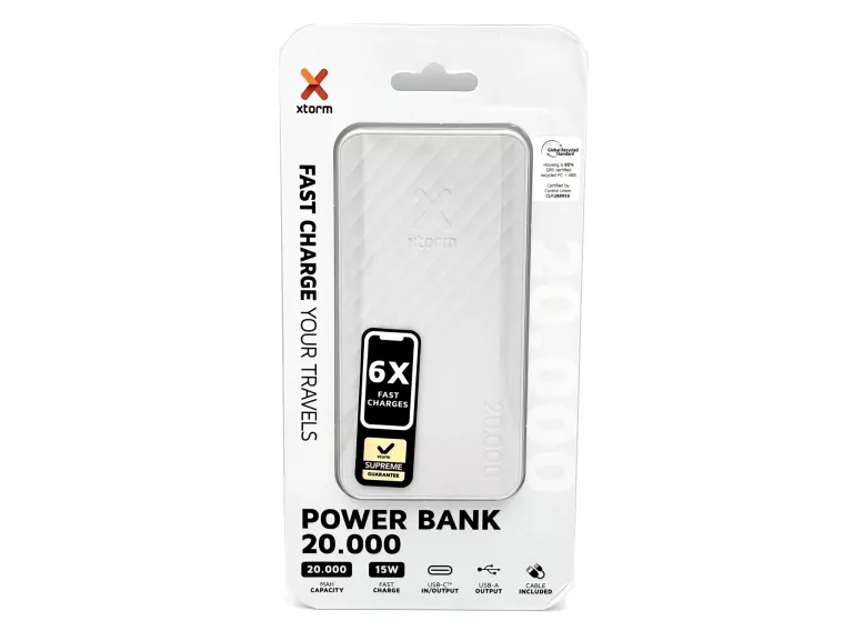 POWERBANK XTORM 20.000MAH 15W FAST CHARGE USB-C SZARY