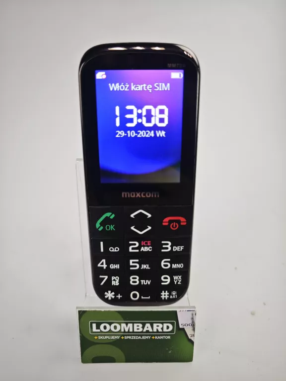 TELEFON MAXCOM MM724 (Z TYŁU PĘKNIĘTA OBUDOWA)
