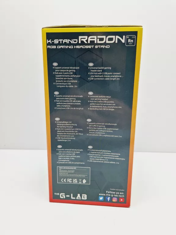 G-LAB K-STAND RADON STOJAK NA SŁUCHAWKI PODŚWIETLENIE RGB USB 2X 2.0