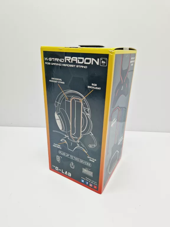 G-LAB K-STAND RADON STOJAK NA SŁUCHAWKI PODŚWIETLENIE RGB USB 2X 2.0