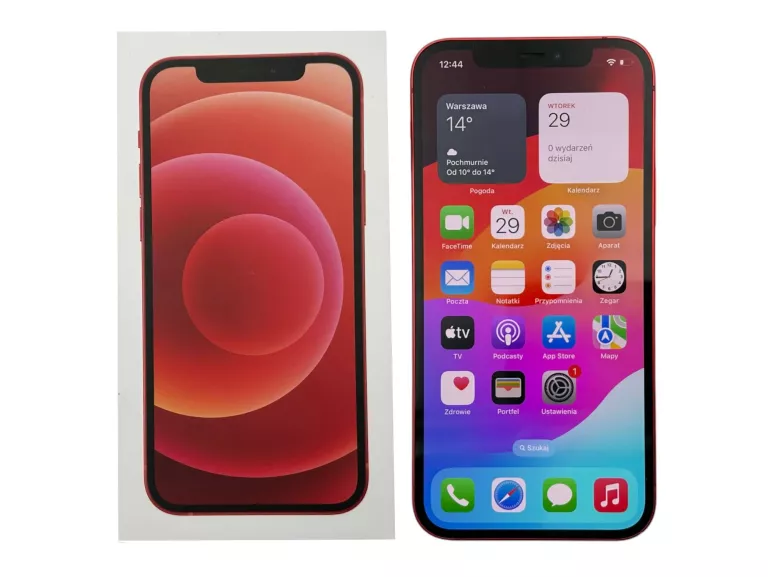 TELEFON APPLE IPHONE 12 5G 64GB 6,1'' PRODUCT RED BAT. 89% - WOLNY RYNEK!