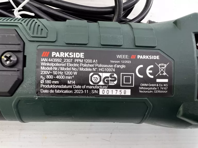 POLERKA PARKSIDE PPM 1200 A1 KOMPLET