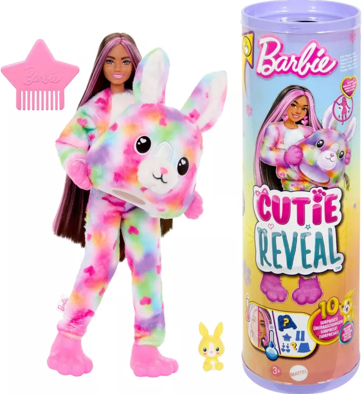LALKA BARBIE W TUBIE CUTIE REVEAL KRÓLICZEK