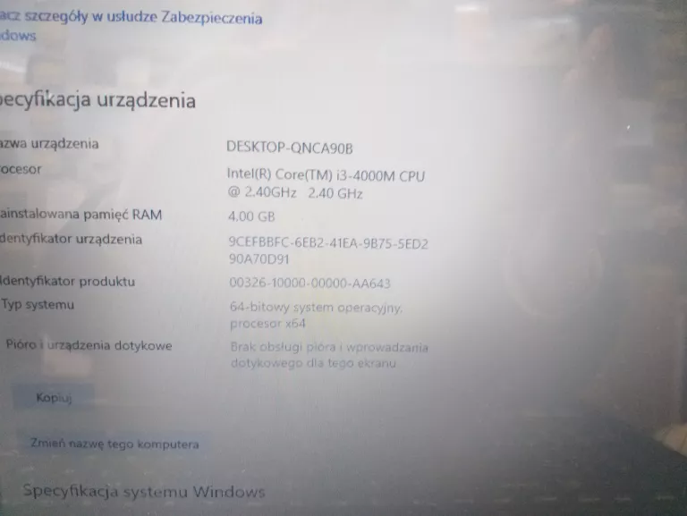 LAPTOP LENOVO G510 4/1000GB HDD W10 INTEL CORE I3-4000M
