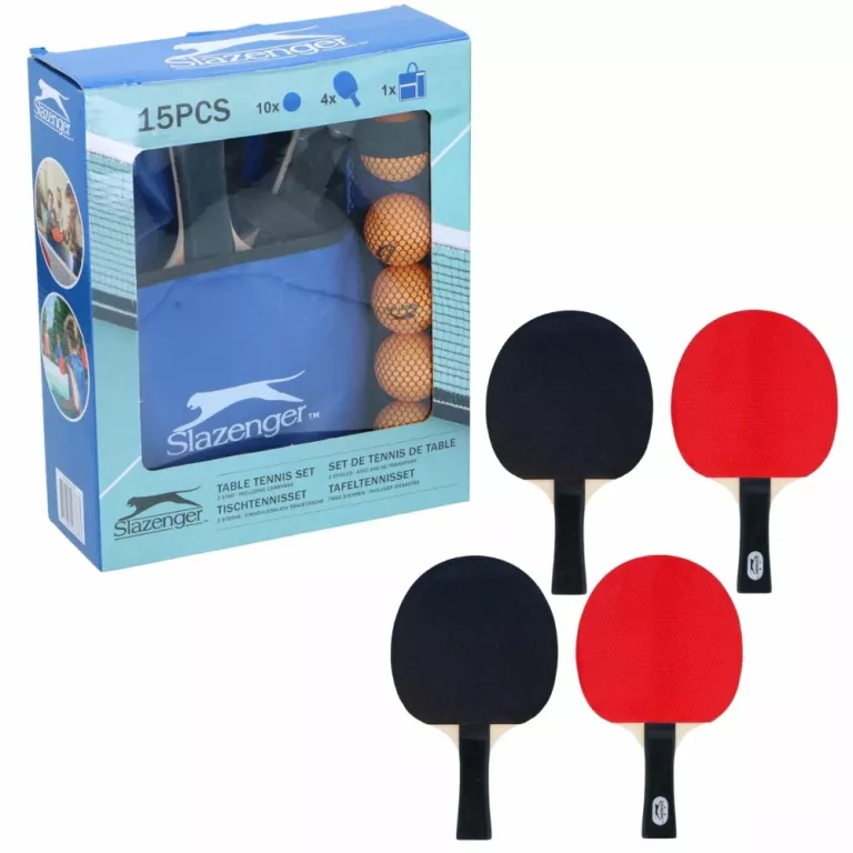 SLAZENGER ZESTAW DO TENISA STOŁOWEGO 15EL. PING PONG