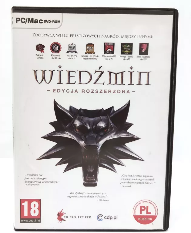 GRA PC WIEDZMIN EDYCJA ROZSZERZONA + BONUSOWO WIEDŹMIN GRA PRZYGODOWA