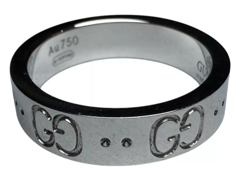 ZŁOTA OBRĄCZKA GUCCI Z BIAŁEGO ZŁOTA PRÓBY 750 ROZMIAR 14