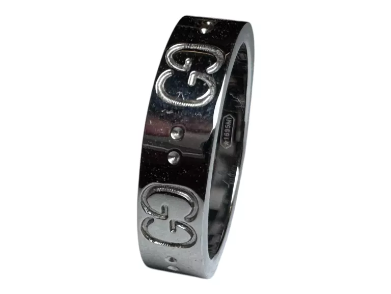 ZŁOTA OBRĄCZKA GUCCI Z BIAŁEGO ZŁOTA PRÓBY 750 ROZMIAR 14