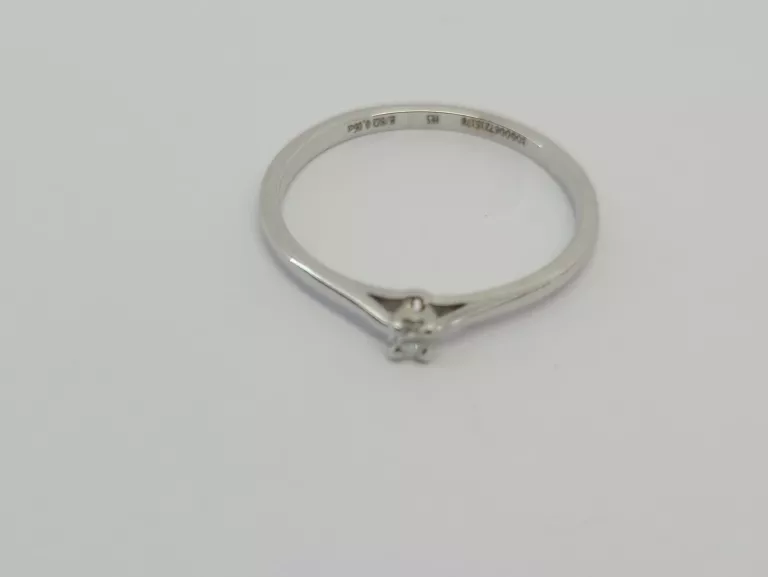 ÉTERNEL PIERŚCIONEK Z BIAŁEGO ZŁOTA Z DIAMENTEM YES 0,05CT 1,15G CERTYFIKA