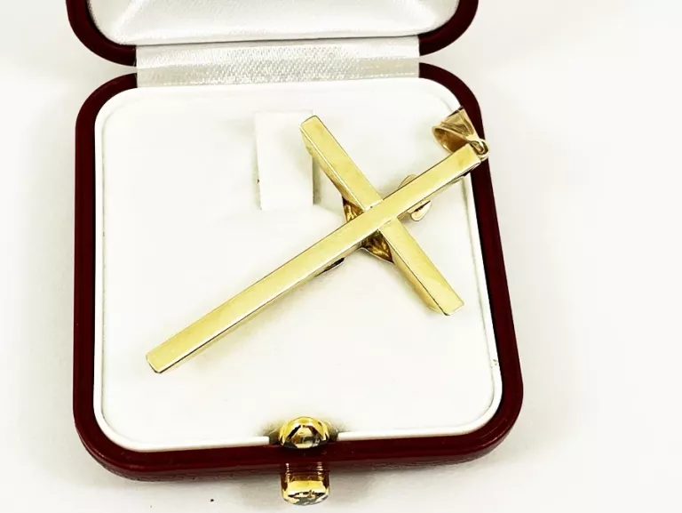 ZŁOTY KRZYŻ 585 Z JEZUSEM, ZAWIESZKA WAGA: 2,55G, WYS: 5 CM, SZER: 3 CM