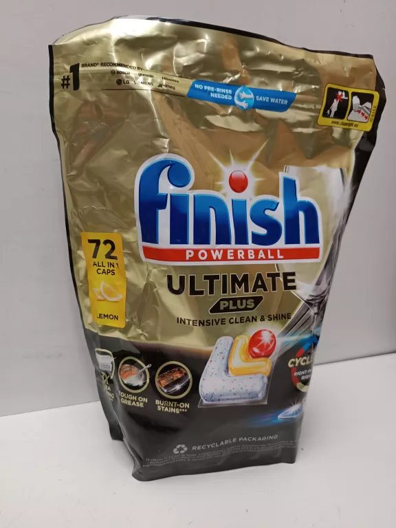 KAPSUŁKI FINISH ULTIMATE PLUS 72 SZT LEMON INTENSIVE CLEAN & SHINE