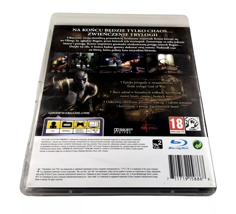 GOD OF WAR III PL - POLSKIE WYDANIE - PS3 SONY PLAYSTATION 3 (PS3)