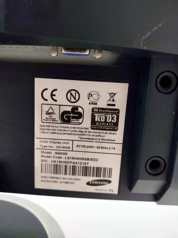 MONITOR SAMSUNG 940NW