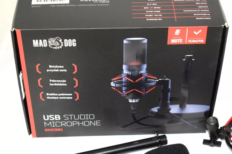 MIKROFON GAMINGOWY STUDYJNY MAD DOG PRO GMC501 WARTO