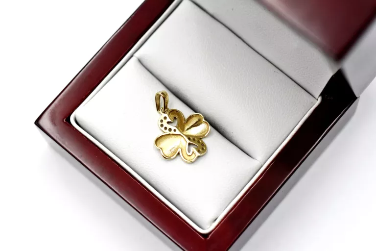 ŚLICZNA ZŁOTA ZAWIESZKA KOŃCZYNKA Z CYRKONIAMI PR: 333 0.90G 2CM 8K