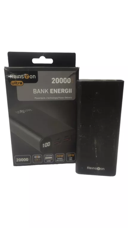 POWERBANK REINSTON ULTRA 20000MAH EPB030 PD 20W + AFC 18W CZARNY