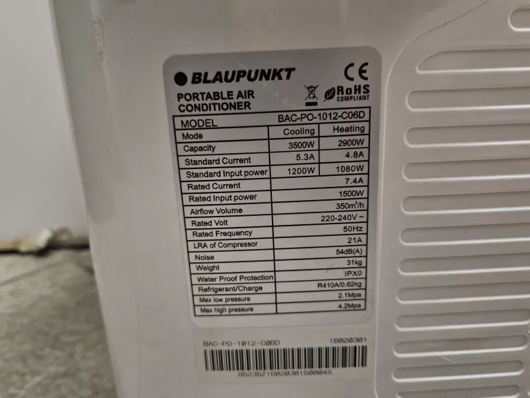 KLIMATYZATOR BLAUPUNKT BAC-P0-1012-C06D+ AKCESORIA