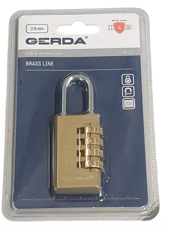 KŁÓDKA NA SZYFR GERDA BRASS LINE