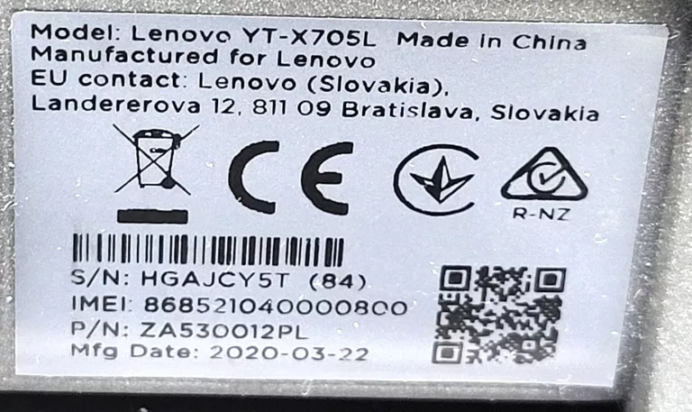 TABLET LENOVO YOGA SMART TAB YT-X705L LTE 64GB