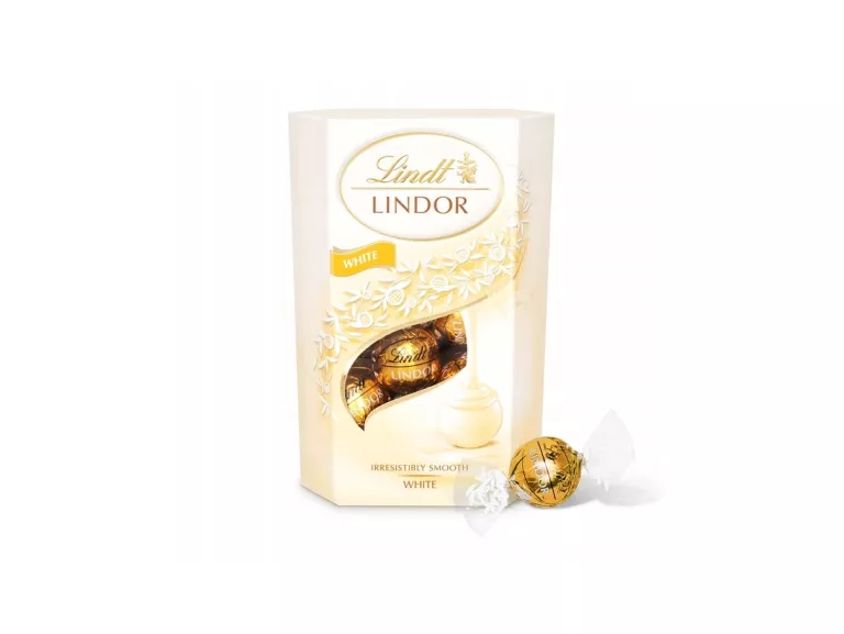 LINDT LINDOR WHITE PRALINY Z BIAŁEJ CZEKOLADY BIAŁA CZEKOLADA PRALINKI 200