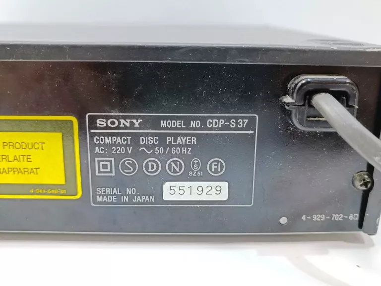 ODTWARZACZ CD SONY CDP-S37 OPIS!!