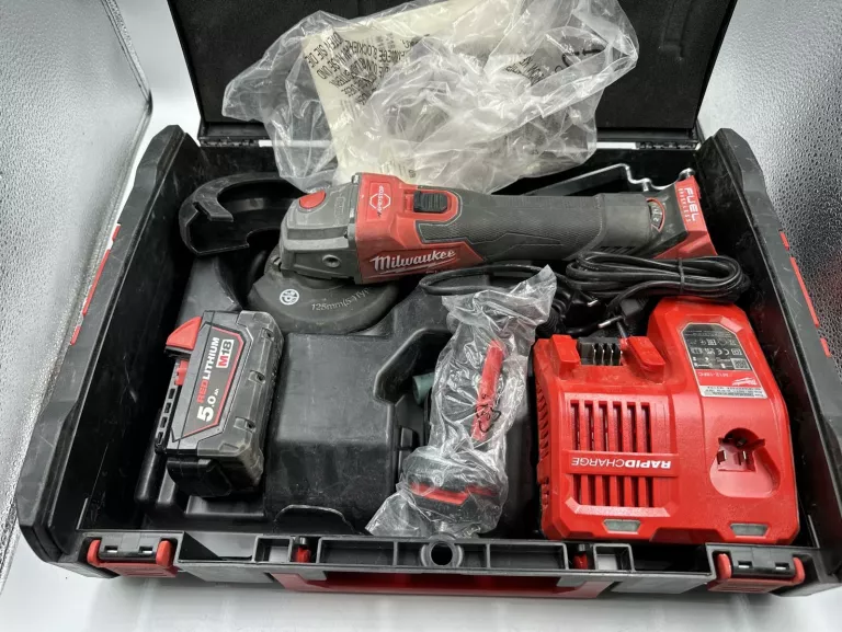 SZLIFIERKA KĄTOWA MILWAUKEE M18 FSAG 125 2023 WALIZKA ŁADOWARKA