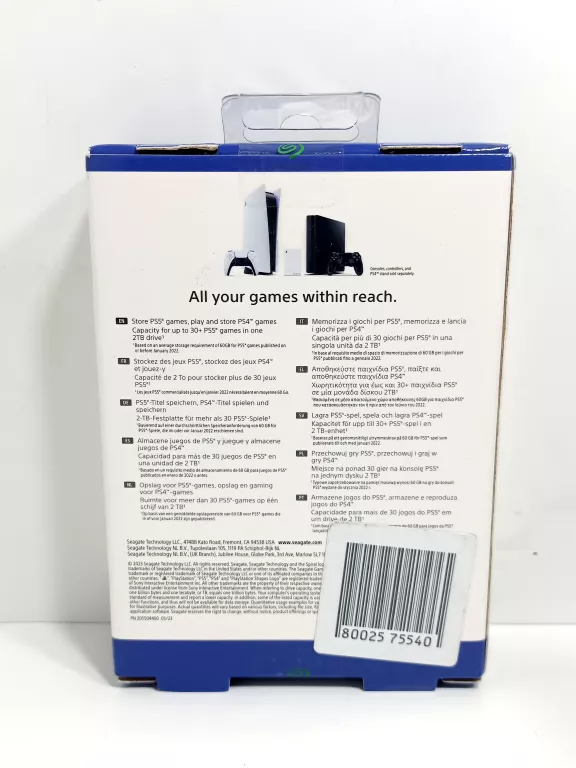 SEAGATE DYSK ZEWNĘTRZNY 2TB PS5 PS4 2,5 GAME DRIVE LED LIGHT