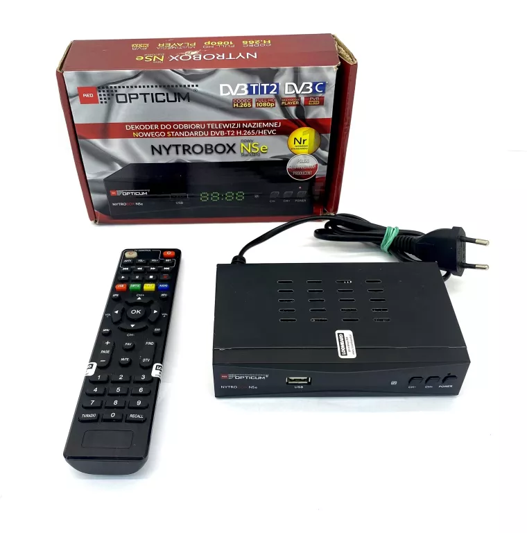 DEKODER DVBT2 OPTICUM NITROBOX NSE KOMPLET