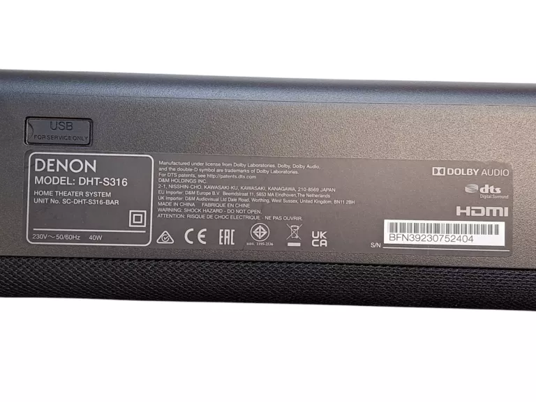 SOUNDBAR DENON DHT-S316 2.1 BLUETOOTH