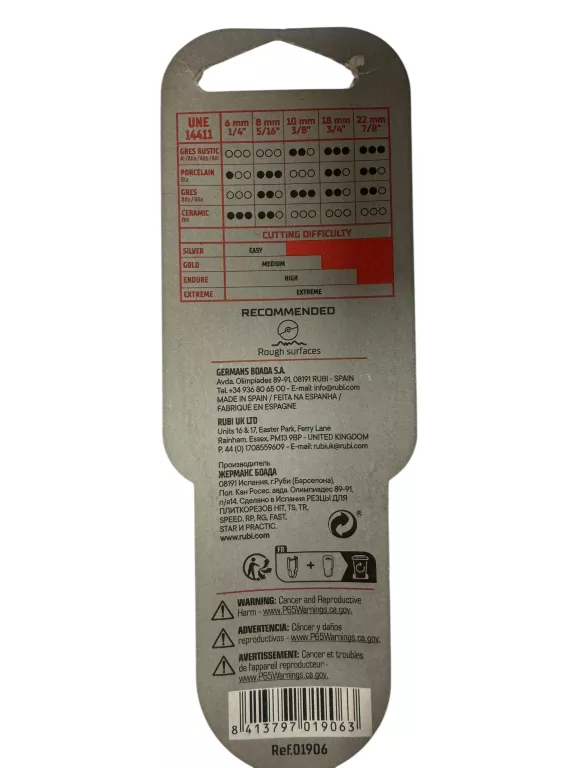 NÓŻ DO GLAZURY ENDURE RUBI 01906 8MM 5/16" STAN FABRYCZNY
