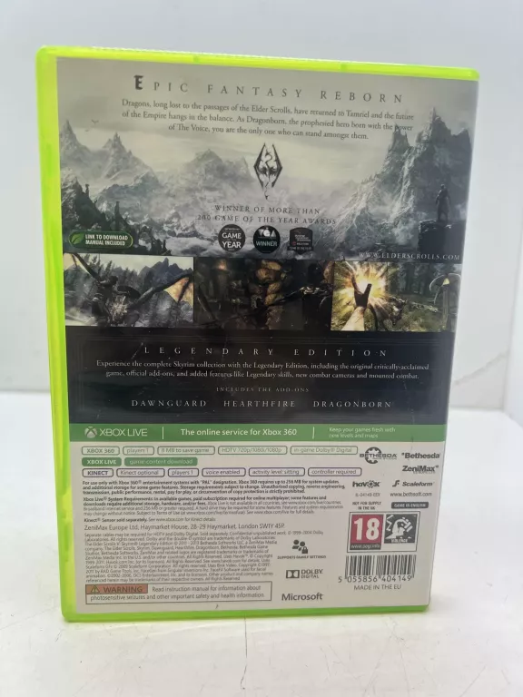 GRA NA XBOX 360 SKYRIM LEGENDARY EDITION (JEDN AZ PŁYT PORYSOWANA)