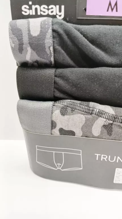 MAJTKI BOKSERKI MĘSKIE SINSAY M 3 PACK TRUNK CLASSIC