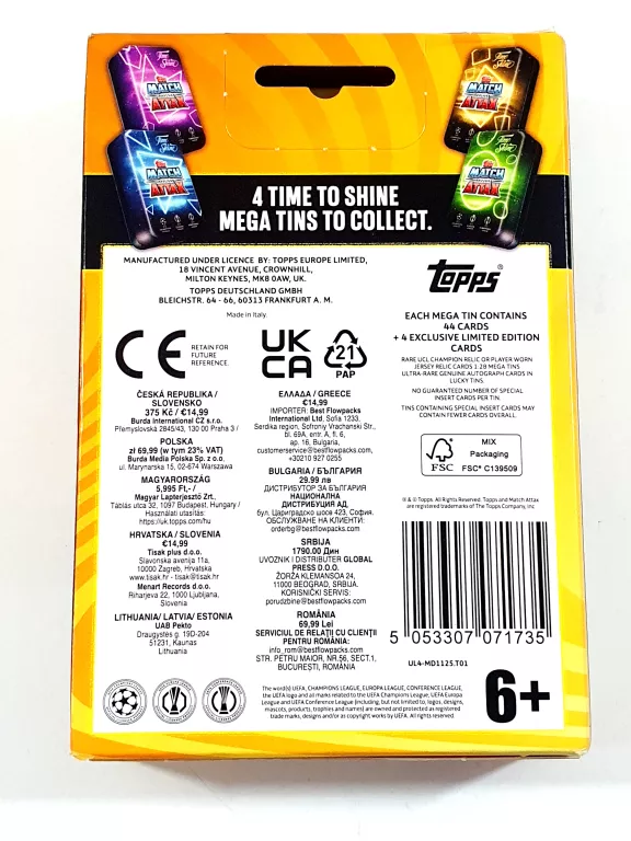 MEGA PUSZKA MATCH ATTAX 2025 KARTY PIŁKARSKIE TOPPS 44 KARTY