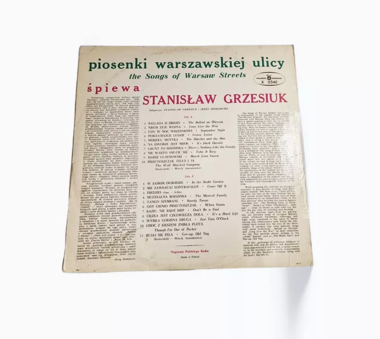 WINYL PIOSENKI WARSZAWSKIEJ ULICY STANISŁAW GRZESIUK
