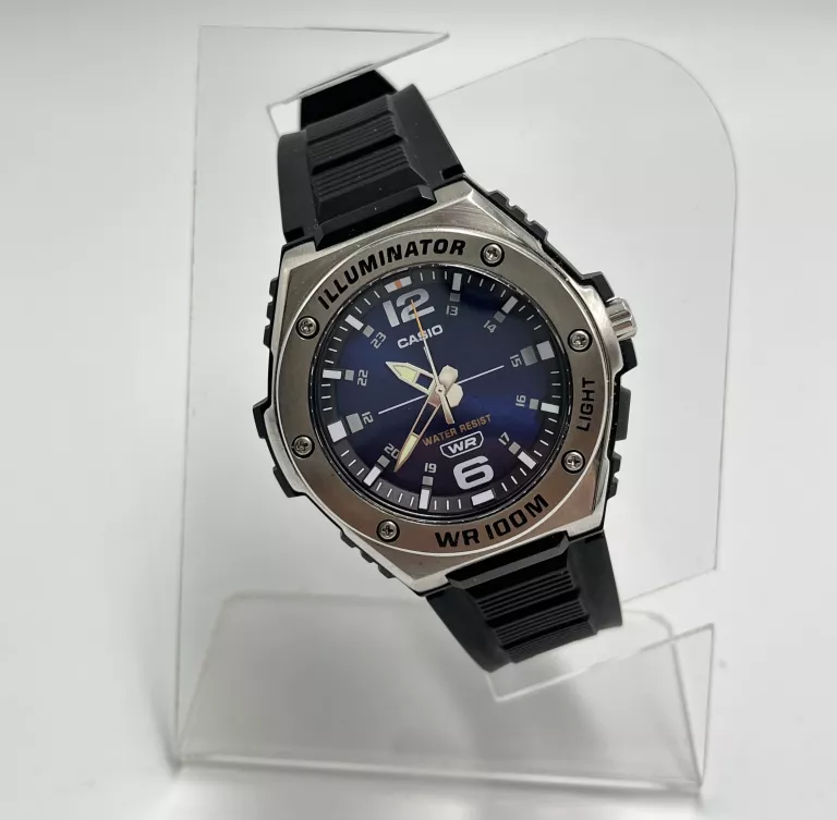 ZEGAREK MĘSKI NARĘCZNY CASIO MWA-100H DUŻA NIEBIESKA TARCZA