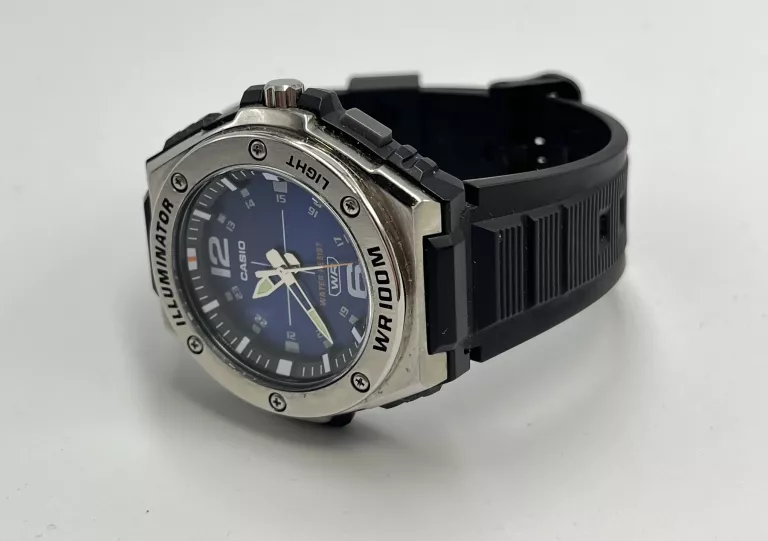 ZEGAREK MĘSKI NARĘCZNY CASIO MWA-100H DUŻA NIEBIESKA TARCZA