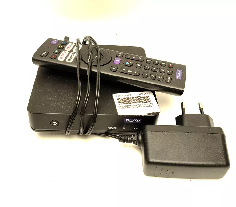 DEKODER PLAY NOW TV BOX 3 PILOT HDMI ZASILACZ