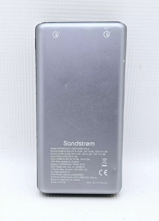 POWERBANK SANDSTROM 20000 AH
