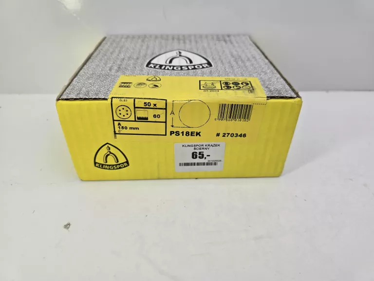 KLINGSPOR 270346 KRĄŻEK ŚCIERNY PS 18 EK 150MM GRANULACJA 60 X50SZT