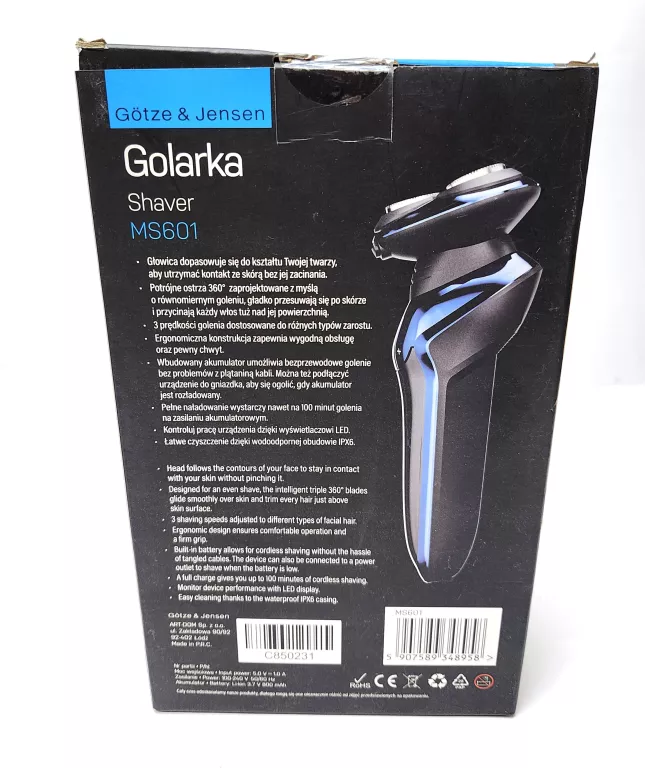 GOLARKA MĘSKA GÖTZE & JENSEN MS601 CZARNY