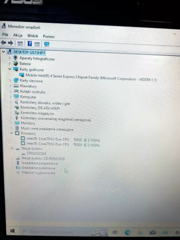 LAPTOP ASUS K50IJ CORE 2 DUO T6500 4/320GB HDD WIN10