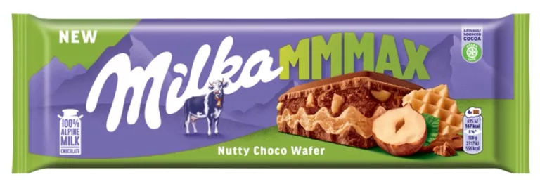 MILKA MMMAX DUŻA CZEKOLADA MLECZNA Z ORZECHAMI NUTTY WAFER 270G
