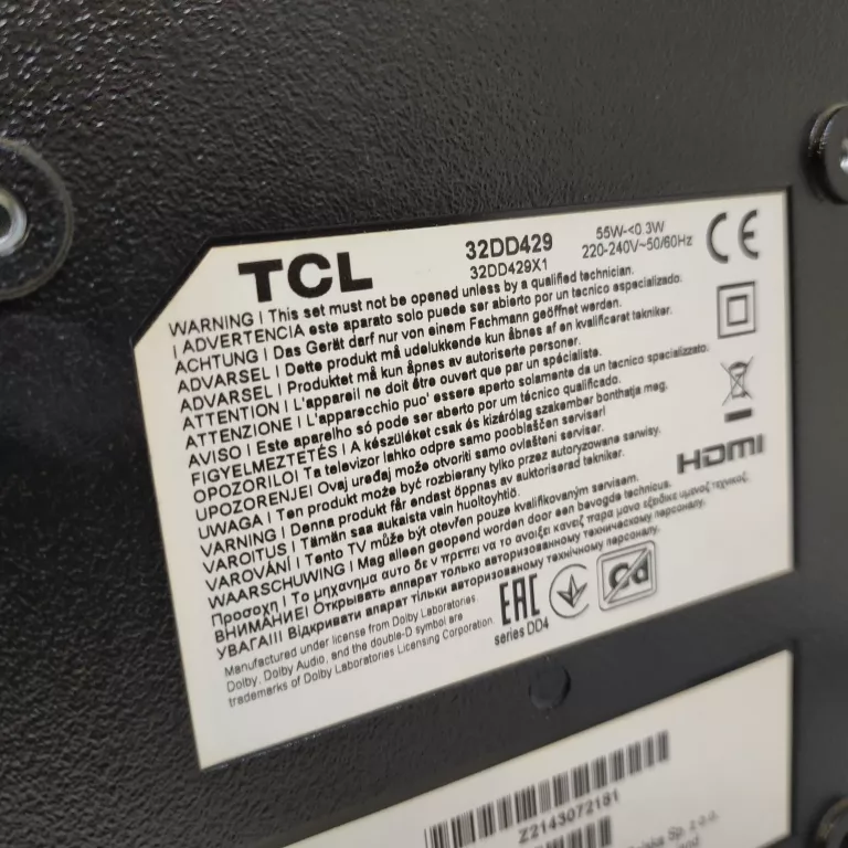 TELEWIZOR LED TCL 32DD429